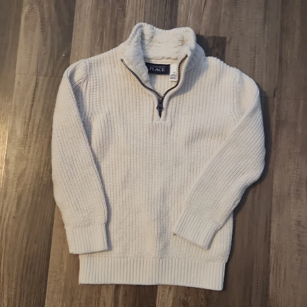 The Children's Place Ivory Zip Sweater Size 4/5
